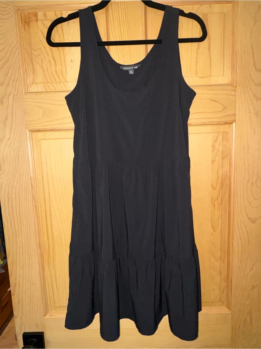 Toad&Co Black Sleeveless Scoop Neck Tiered Dress